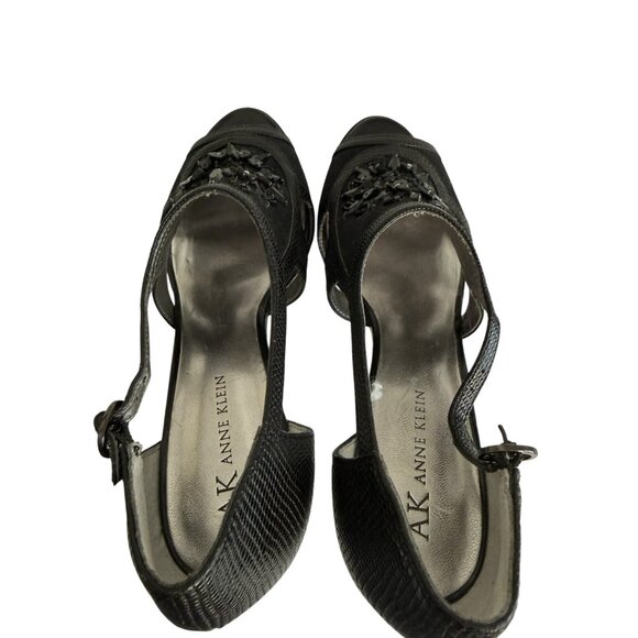 AK Anne Klein Black Fabric Evening Stiletto Heels – Size 6M - Picture 11 of 11